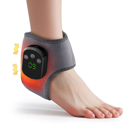 Electric Ankle Brace with Adjustable Hot Compress Massager