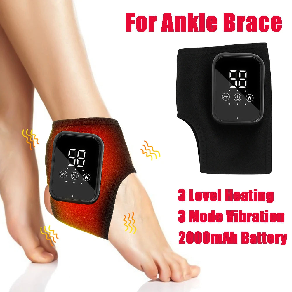 Electric Ankle Brace with Adjustable Hot Compress Massager