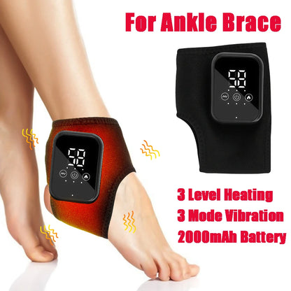 Electric Ankle Brace with Adjustable Hot Compress Massager