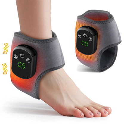Electric Ankle Brace with Adjustable Hot Compress Massager